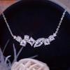 Huitan Роскошное женское колье с белым кубическим цирконием Bling Bling Женское колье для вечеринки, повседневной носки, универсальное, модное