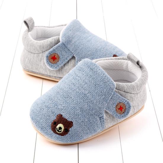 Весенне-осенние нескользящие туфли с 2 волшебными пастами для маленьких мальчиков и девочек с медвежьим принтом для малышей