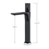 Bathroom Basin Sink Faucet Deck Mounted Square Brass Tall Mixer Single Handle Hot and Cold Water Mixer Tap