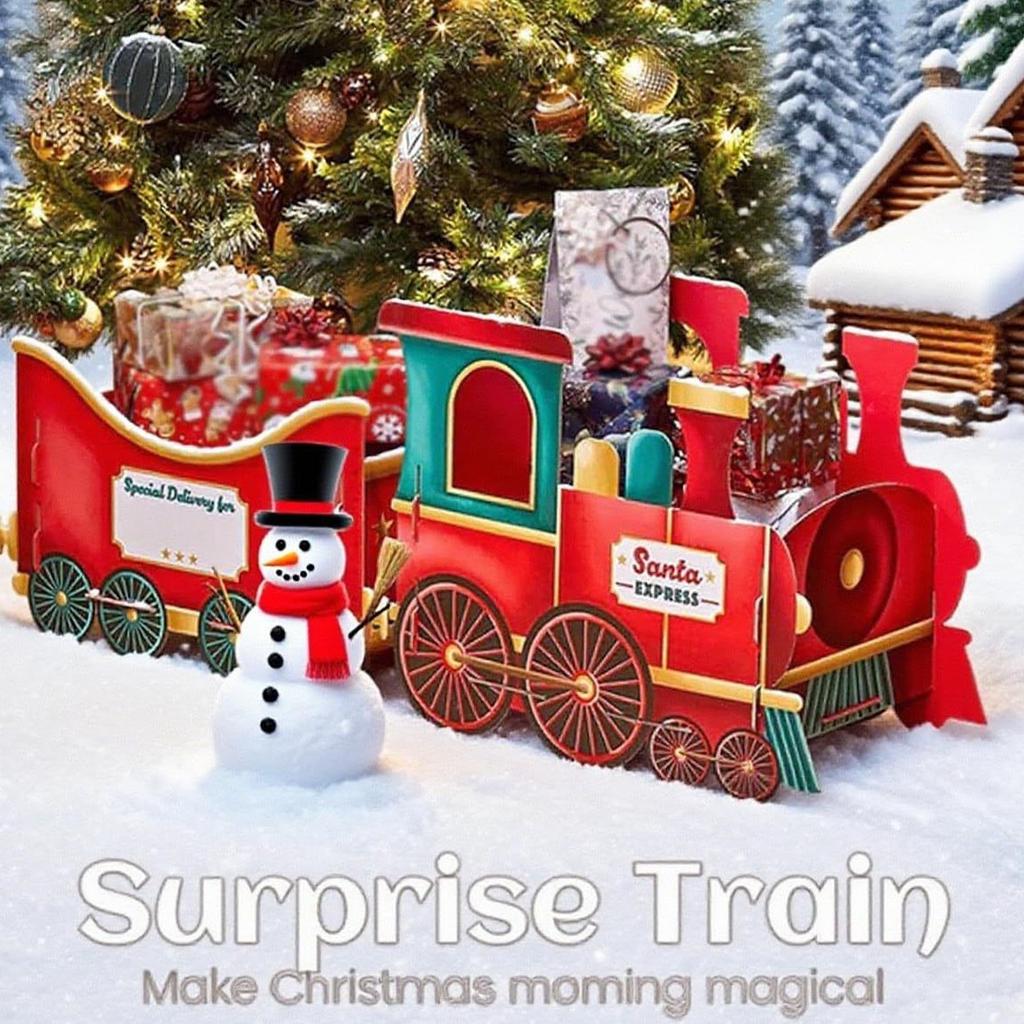 Рождественский Подарочный Поезд Рождественское Украшение Поезда Праздничный Рождественский Поезд Санта Пряничный Подарочные Коробки для Подарков Конфеты