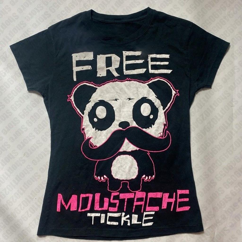 Эстетичная винтажная одежда Принт High Street Уличная мода Гот Короткий рукав Топы Baby Tees Эмо Девушки Стиль Y2k 2000-е Укороченные топы