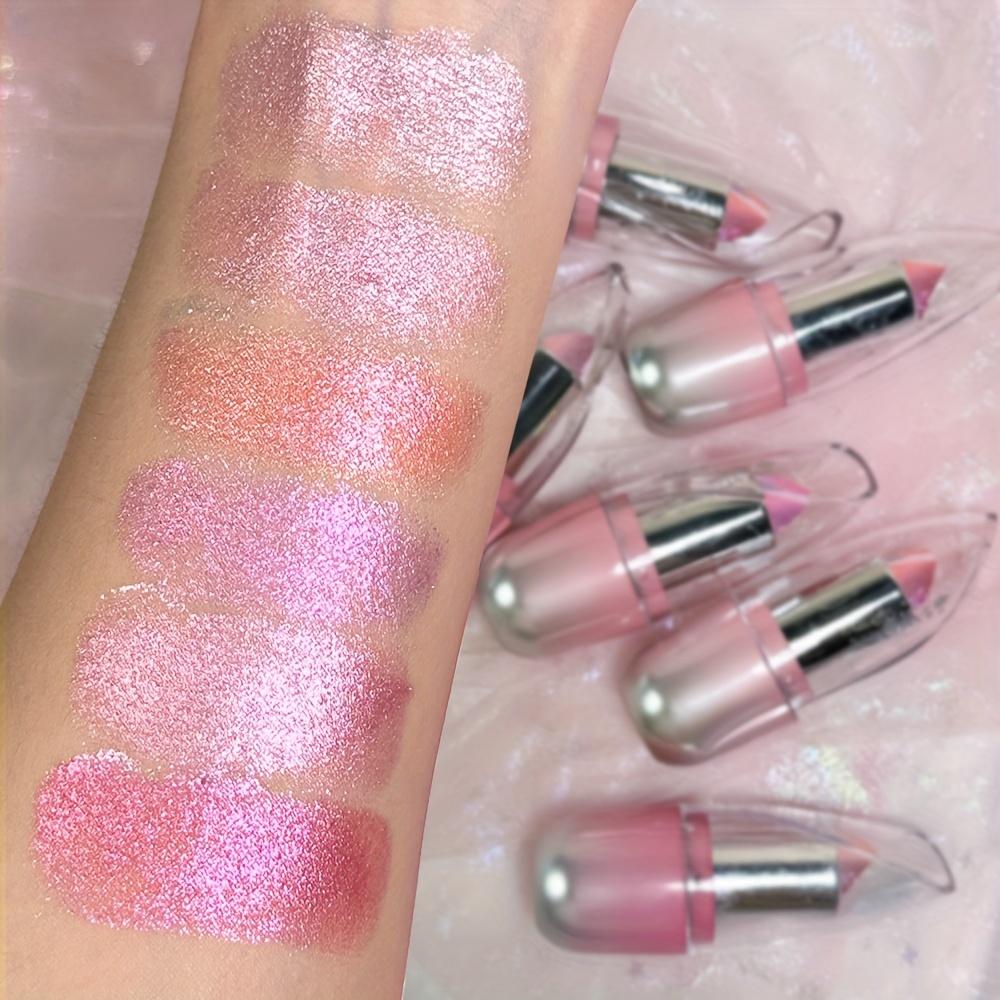 Shimmer Lipstick Набор из 6 мерцающих помад Shimmer Lipstick | Стойкая водостойкая высокопигментированная помада, сияющий финиш, для всех типов кожи, для взрослых, оранжевые и розовые тона