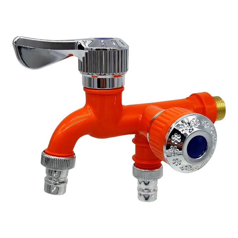 Двухвентильный морозостойкий брызгозащищенный кран - Многофункциональный, термостойкий, только холодная вода, один вход, два выхода.