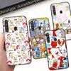 SM5 Snoopy Friend Black Sofe Case for Samsung Note 20 Lite S24 Ultra S23 A03 A05 A06 A11 A71 A15 A16 A13 A24 A25 A33 A52 A53 A50 M55 M35 Plus
