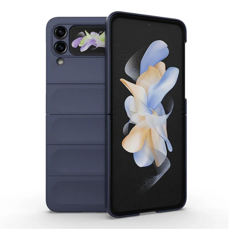 Для Samsung Galaxy Z Flip4 3 5 5g задняя крышка телефона чехол мягкий жидкий силикон противоударный защитный чехол Funda Coque
