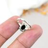 Кольцо ручной работы из серебра 925 пробы с черным ониксом и драгоценным камнем в форме овала для женщин