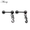 Alisouy 2 шт., подвеска в виде фигурок с арабскими цифрами, 16 г, шарик из нержавеющей стали, штанга, пирсинг, серьги-гвоздики для уха, хряща, козелка, спиральные серьги