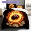 Burning ball Pattern Bedding Quilt Set Quilt Cover Pillowcase Home Decoration Birthday Gift (1 * duvet cover + 2 * pillowcase, without core)