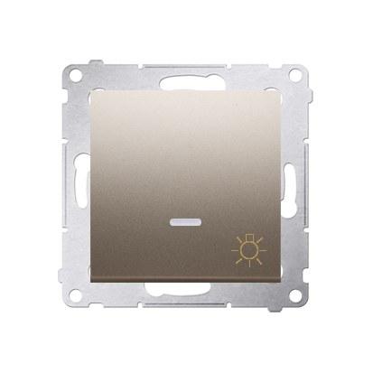 Light button with LED backlight 10 AX, matte gold Simon54