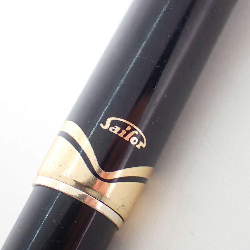 Used SAILOR Fountain Pen, Nib 18K, Black x Gold /j242-2