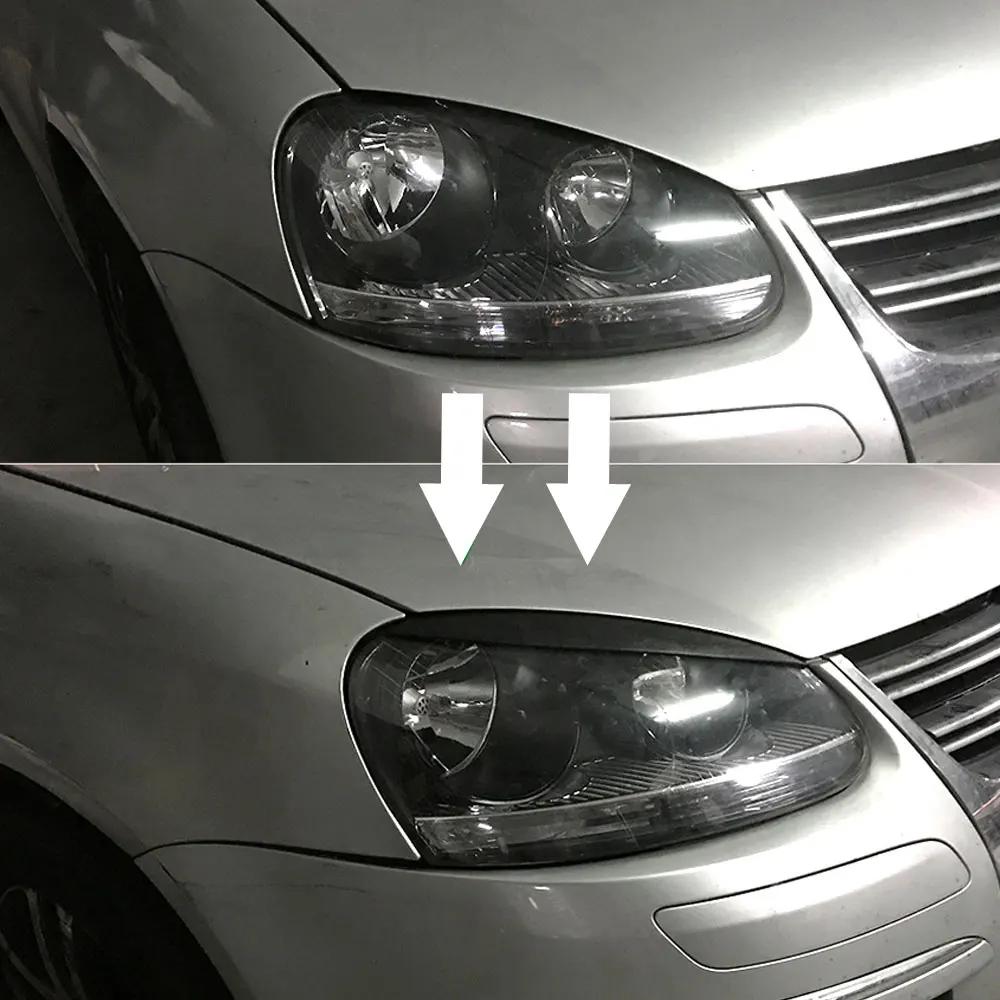 2 шт. автомобильные фары брови веки хромированная отделка автомобиля черные внешние наклейки аксессуары крышка для VW GOLF MK5 GTI R 2005-2007