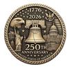 US 250th Anniversary Souvenir Coin Double-Sided Carved United States History Commemorative Badge Round Metal Collection Coin Patriotic Decoration