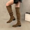 Thick Heel Western Cowboy Vintage Over-the-Knee Boots Women's Shoes 2025 New Autumn and Winter Stacking Boots Long Knight Boots