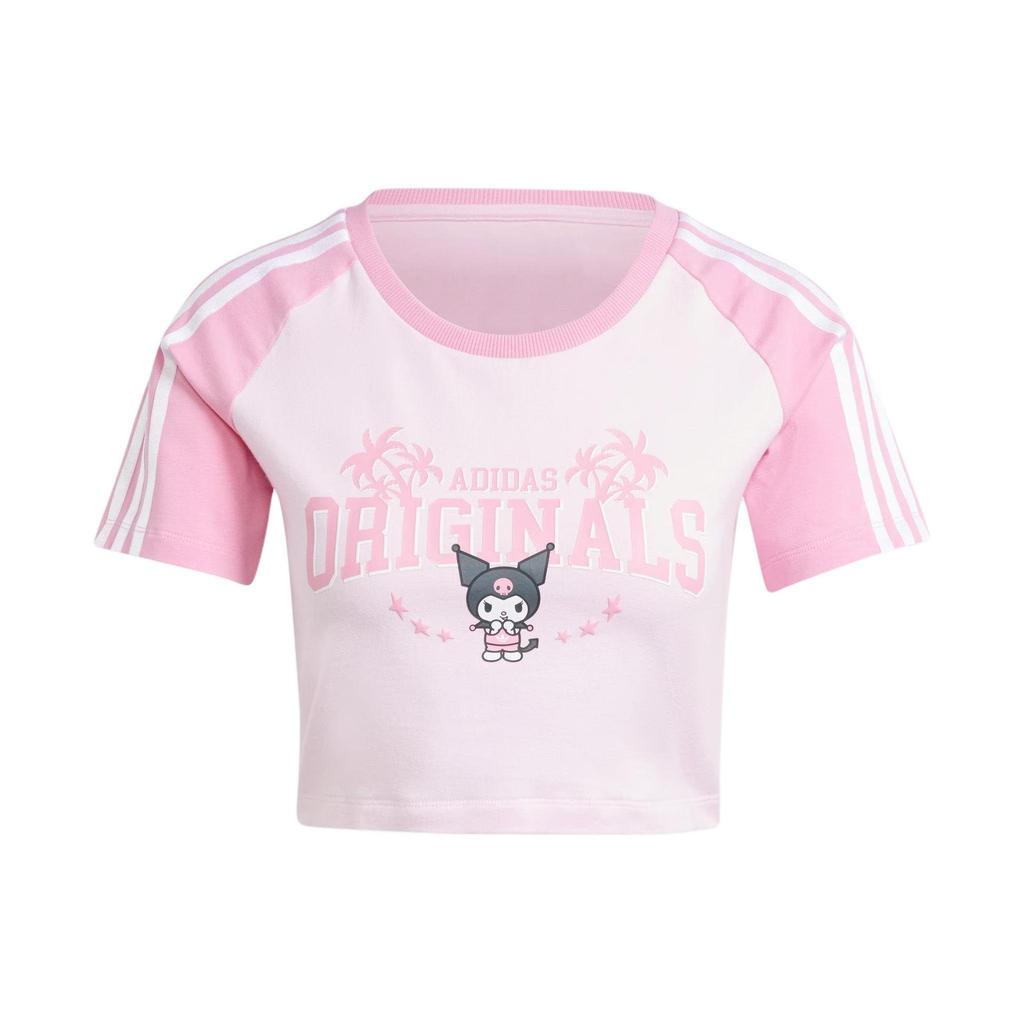 adidas Originals Women's CROP BABY TEE Short Sleeve T-shirt Pink JH0570