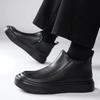 Fashion Men's Fashionable Leather Boots Are Comfortable and Durable Black Shoes Are Suitable for Casual Wear In Autumn Winter Flat Shoes