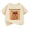 Funny Capybara Drinking Juice Design T Shirts Manga Kids Children's T-shirt Boys Girls Summer Spring Casual Top Tee