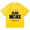 Игровая футболка Alan Wake 2 Хлопок Короткий рукав Женские Мужские Футболки Уличная одежда Унисекс Свободная Повседневная Круглый вырез Женская Футболка Топ