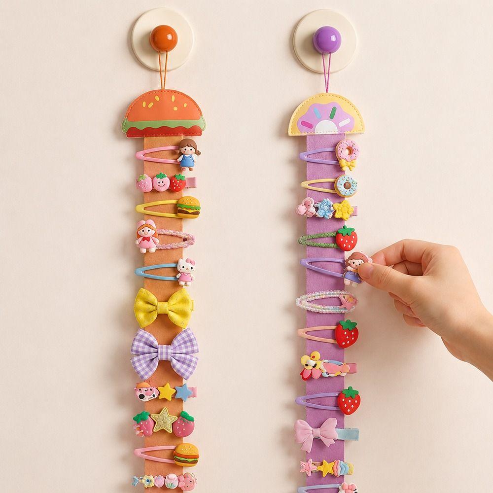 Hanging Barrettes Storage Strap Dopamine Color Hairpin Display Rack Hair Clips Holder  Children