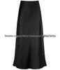 Elegant High Waist Fishtail Satin Midi Skirt for Women