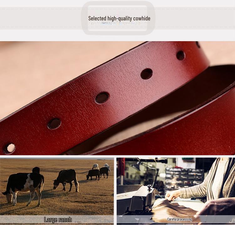 Women's Genuine Leather Korean Style Belt with Pin Buckle - Fashionable Cowhide Accessory