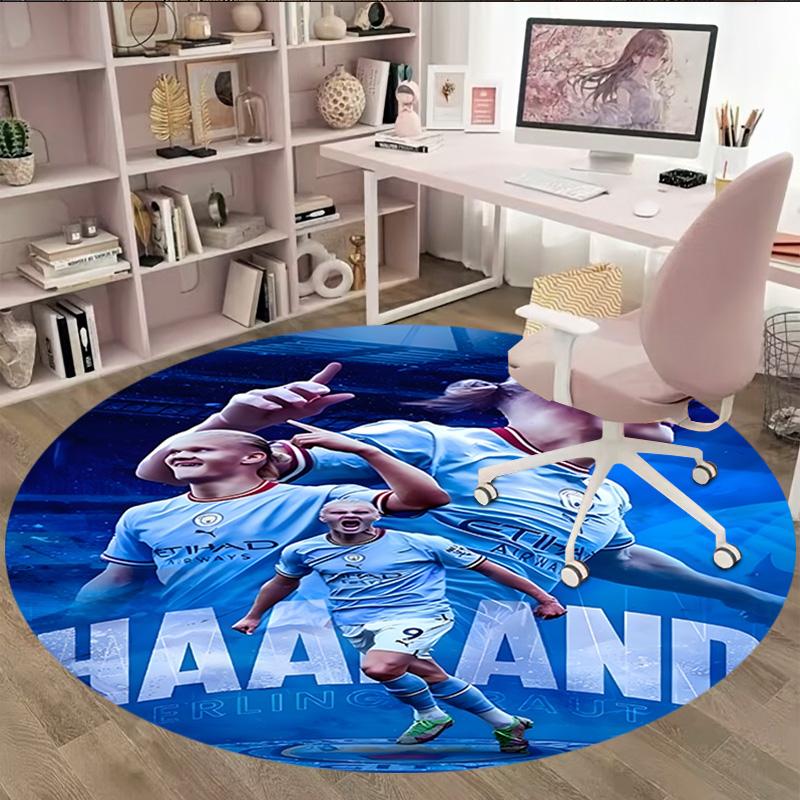 1pc Haaland5 Carpet, Round Rug, Comfortable, Suitable for Entryways, Living Rooms, Office, And Bedrooms, Christmas Decoration