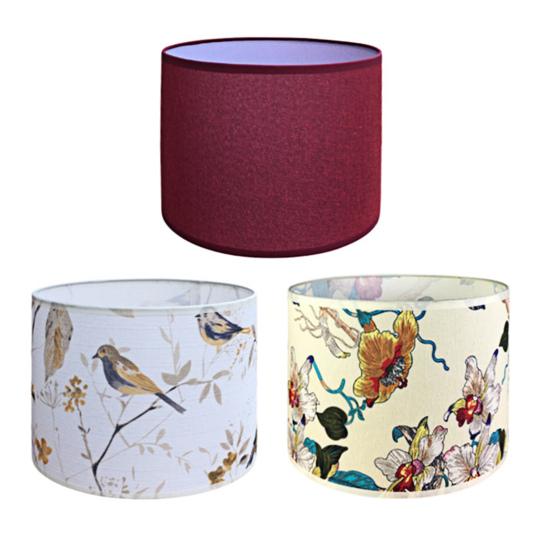 Drum Lampshade Floral Printed Lamp Shade Linen Handcrafted Rustic Lamp Shade for Table Lamps Floor Lamps Farmhouse Decoration