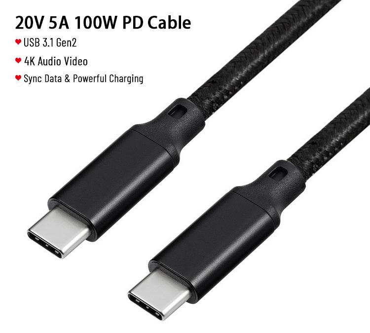 ODM OEM 1M 2M 3M PD 20W 10Gpbs 5a Mobil Cargador Cabo Cabos Quick Phone Type c Fast Charger Usb c Data Charge Charging Cable