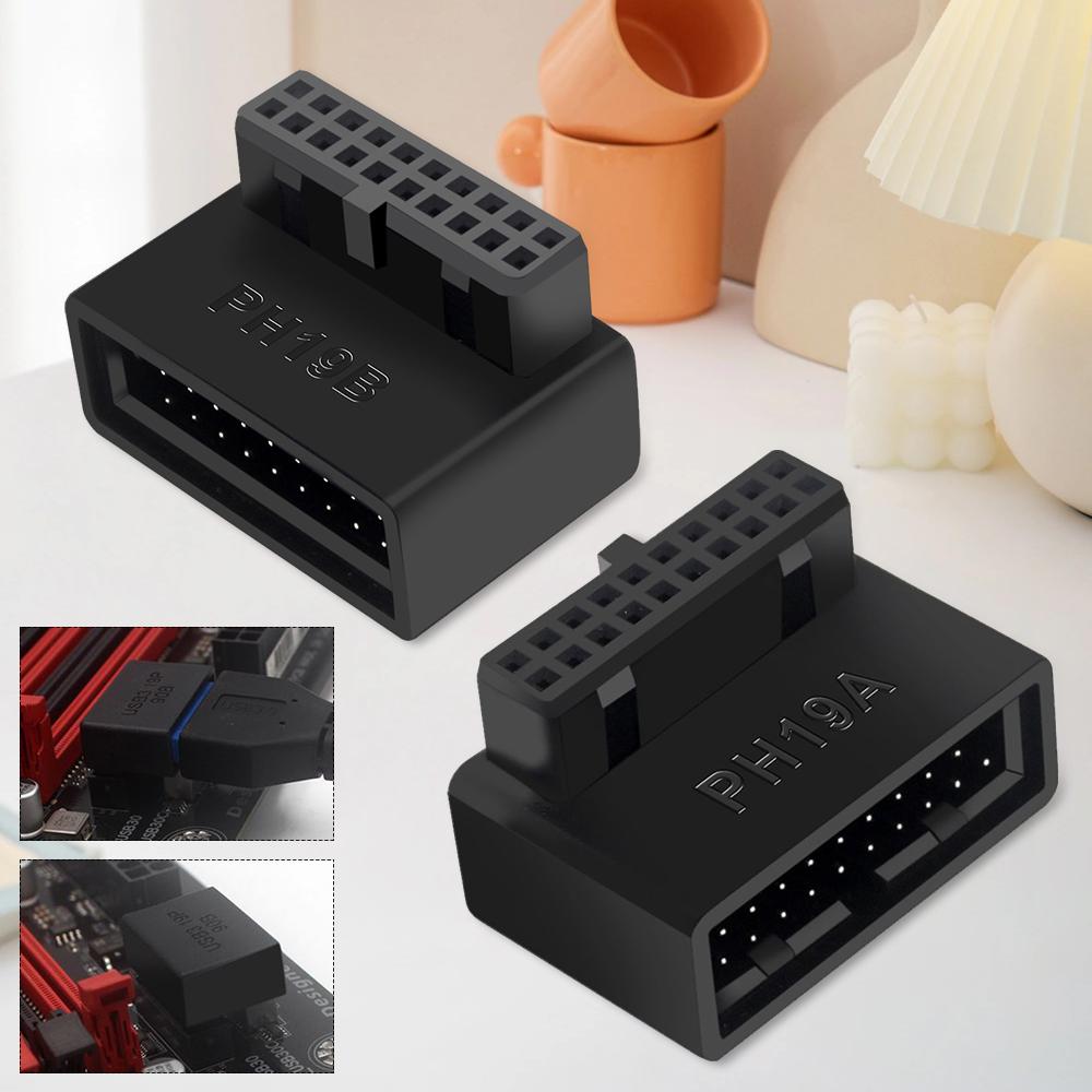 1-5 шт. Материнская плата настольного компьютера Адаптер подключения USB 3.0 19p 20p Вертикальный штекер Игла Поворот на 90° Установленный рулевой локоть