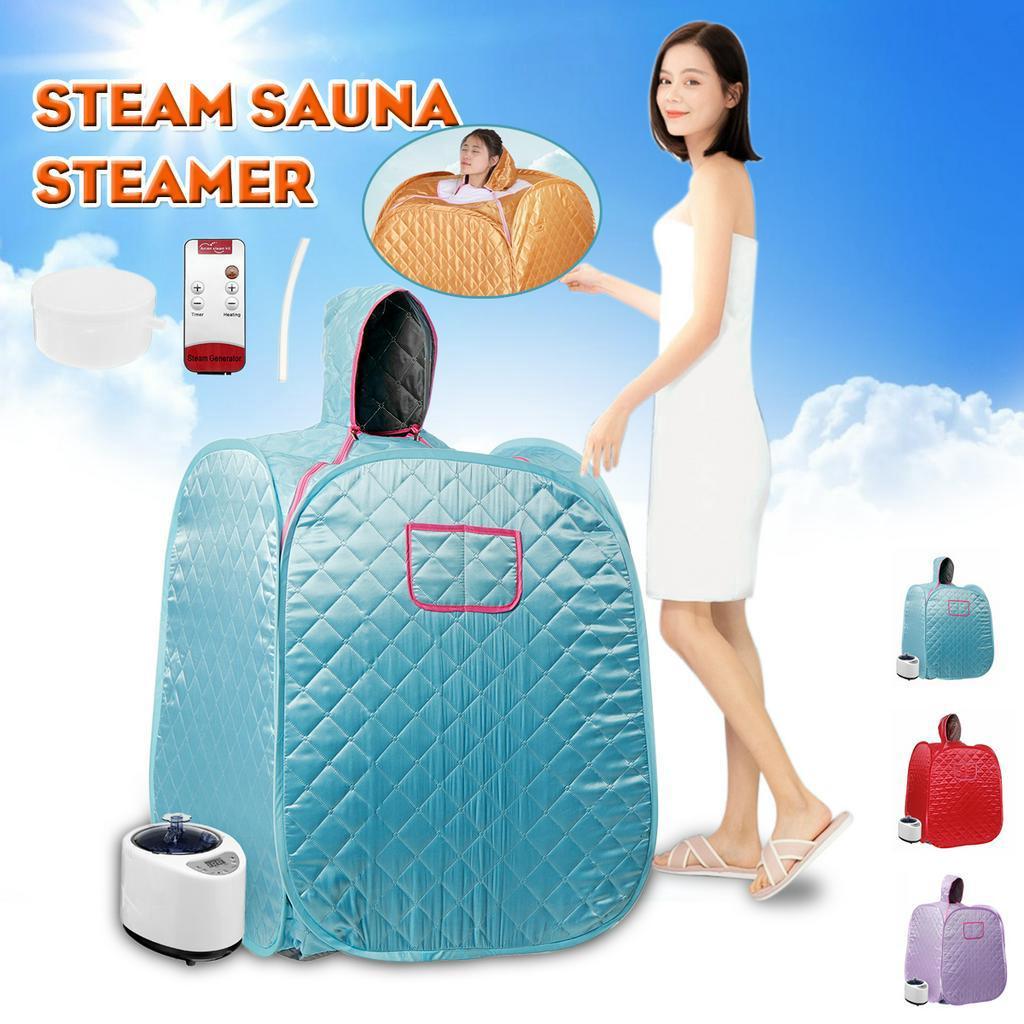 220V 1000W 2.68L Foldable Home Spa Steam Sauna Tent Full Body Loss Weight Detox Therapy 72 * 72 * 92 Cm