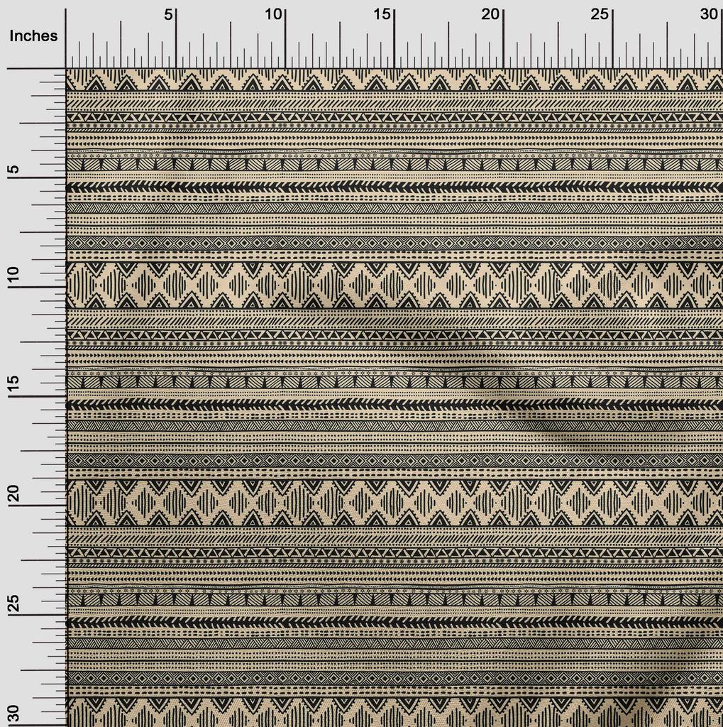 oneOone Cotton Flex Beige Fabric Tribal  Diy Clothing Quilting Fabric Print Fabric By Yard 40 Inch