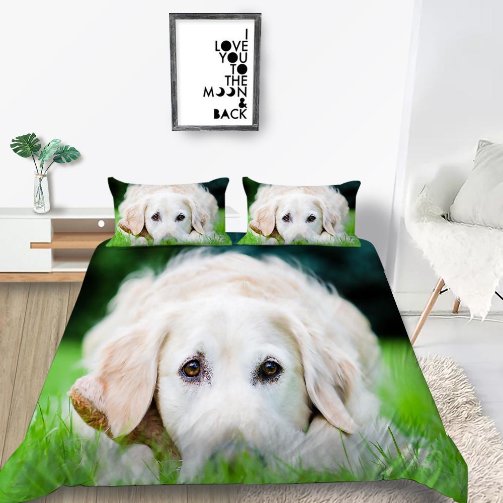 Пододеяльник для домашних животных с 3D принтом собак, комплект постельного белья, креативный домашний текстиль, покрывала из микрофибры для мужчин и женщин, покрывала King Size