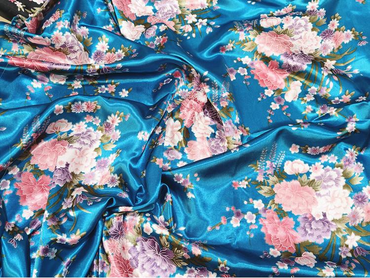 «Ткань ципао с принтом из атласного шелка и лента для головного убора»