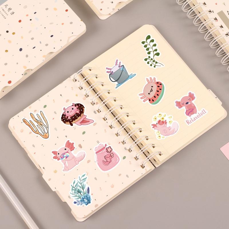 2Style10/50Pcs Axolotl Graffiti Stickers Cartoon Ambystoma Mexicanum Decals Kids Toy DIY Suitcase Scrapbook Phone Laptop Car Stickers