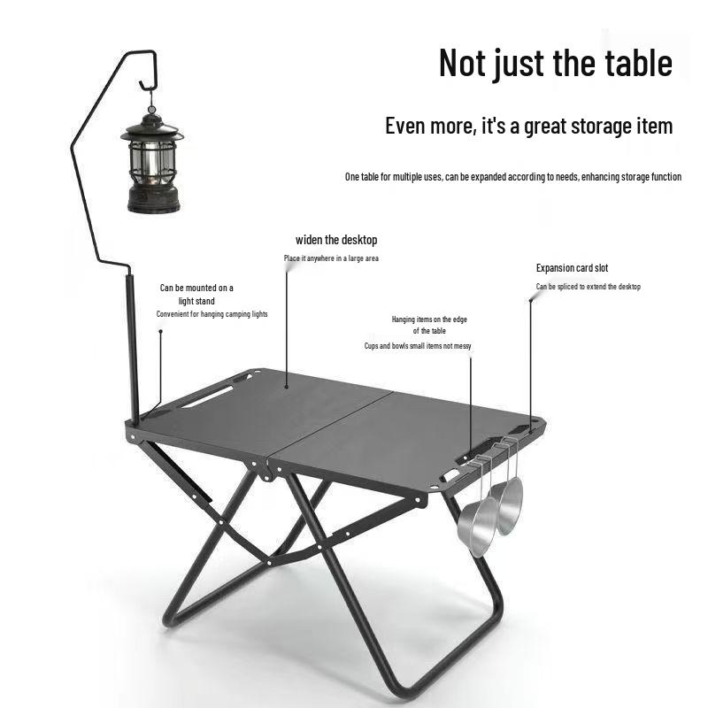 Multifunctional Outdoor Folding Table for Fishing, Camping, Picnic, Lightweight BBQ, Portable, Quick-Opening Tactical Design