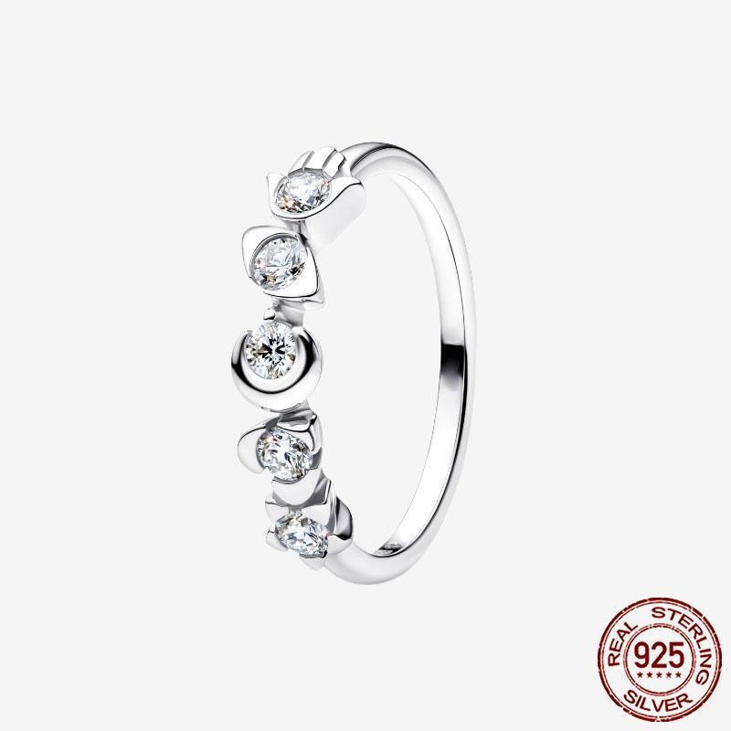 925 Sterling Silver Open Ring Style Paved Heart Butterfly Flower Colorful Gemstone Ring For Women Daily Wear Jewelry Gift 2026