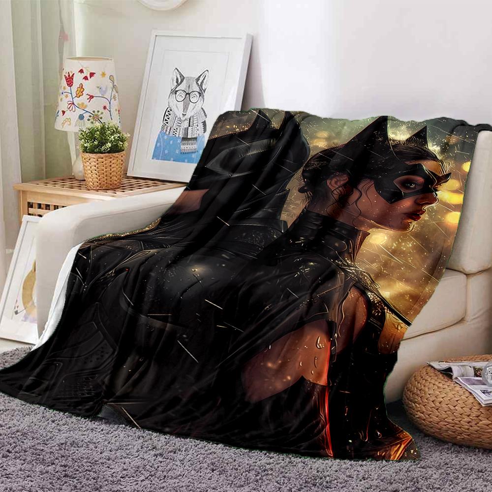 Batman Theme Printed Blanket - Perfect for Couch, Bed, Travel & Outdoor Use | Machine Washable, Cozy & Durable.