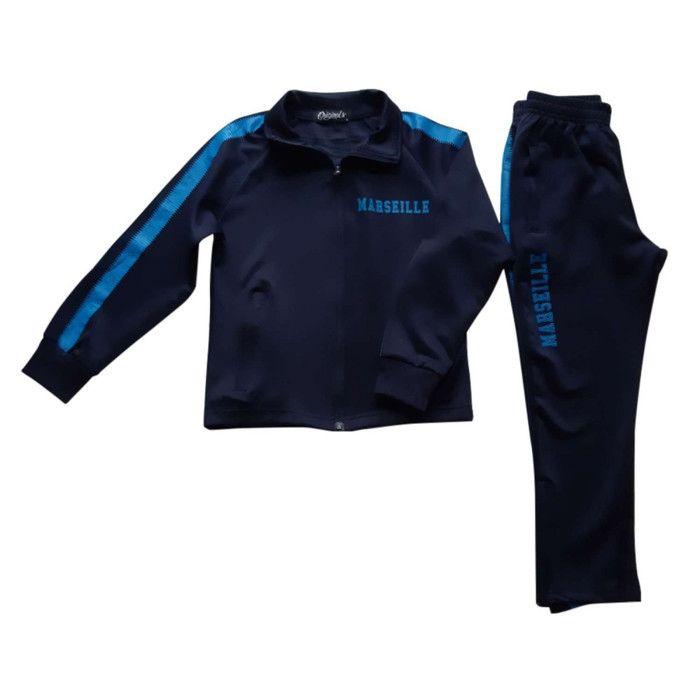 Children's Jogging Suits - Marseille - Football Tracksuit - Zip-up Jacket - Elasticated Pants - 100% Polyester