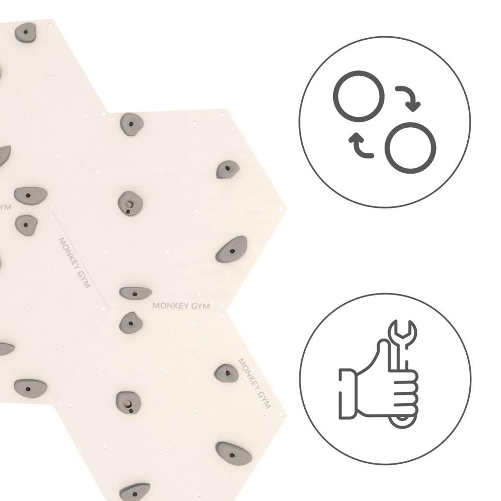 Скалолазный куб 1 Белый - Серые зацепы