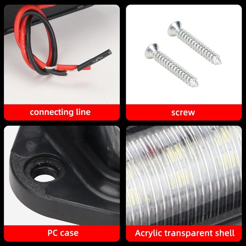 2 шт. Боковые габаритные огни для грузовиков, 6 светодиодных лампочек 12 В 24 В для внедорожников, грузовиков, прицепов, фургонов, сигнальных ламп для мотоциклов, универсальных