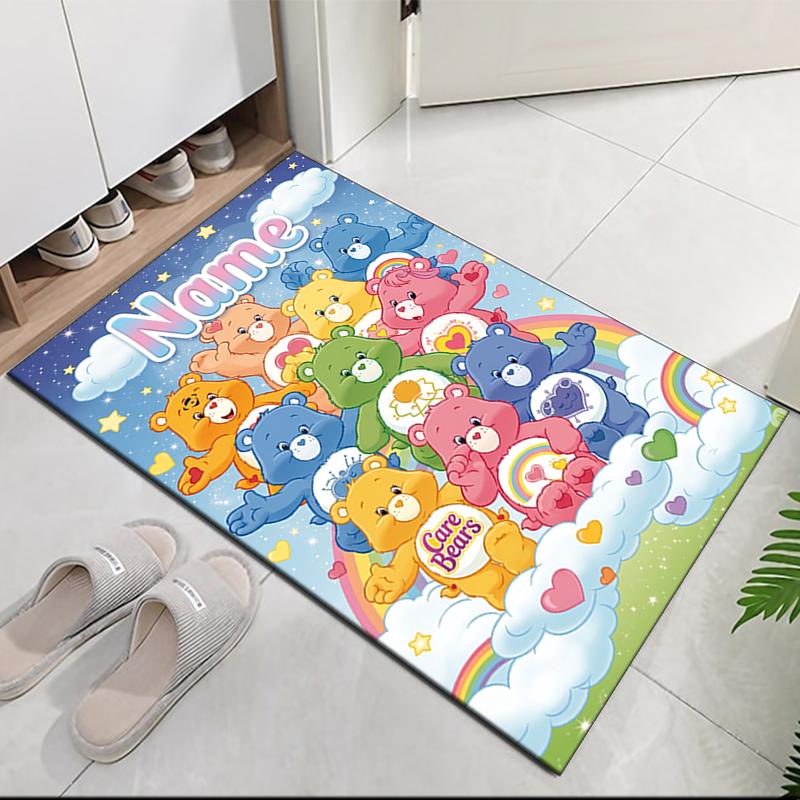Custom Name Bear Printed Carpet Rug For Office Chair Living Room Bedroom Kitchen Room Decor Gifts