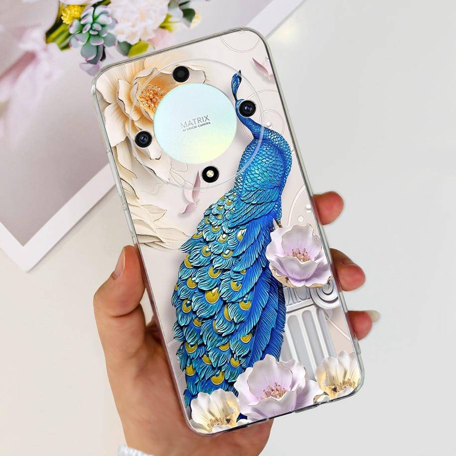 Чехол для Honor X9b 5G 2023 Модный Цветочный Прозрачный Силиконовый Мягкий Задний Чехол Для Honor X9a RMO-NX1 Funda HonorX9 X 9 X 9B X 9A Coque