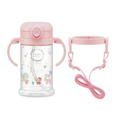 Соломенная бутылка для воды Skater, двуручная, в одно касание, 370 мл KSHW2N, Hello Kitty, 1 шт.