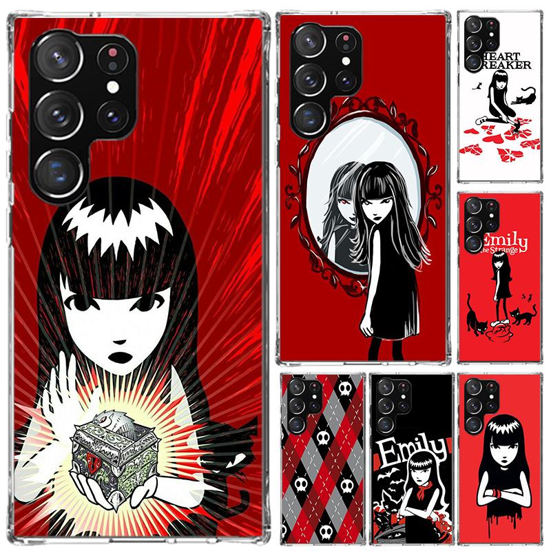 Чехол для телефона Emily The Strange в стиле комиксов для Samsung Galaxy S26 S24 S23 Ultra S25 Edge S22 S21 Plus S20 FE + Мягкий чехол с принтом Funda G