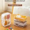 3-in-1 Pill Cutter Tablet Storage Box Moisture-Proof Portable Size Transparent Multifunctional Pill Carrier Case