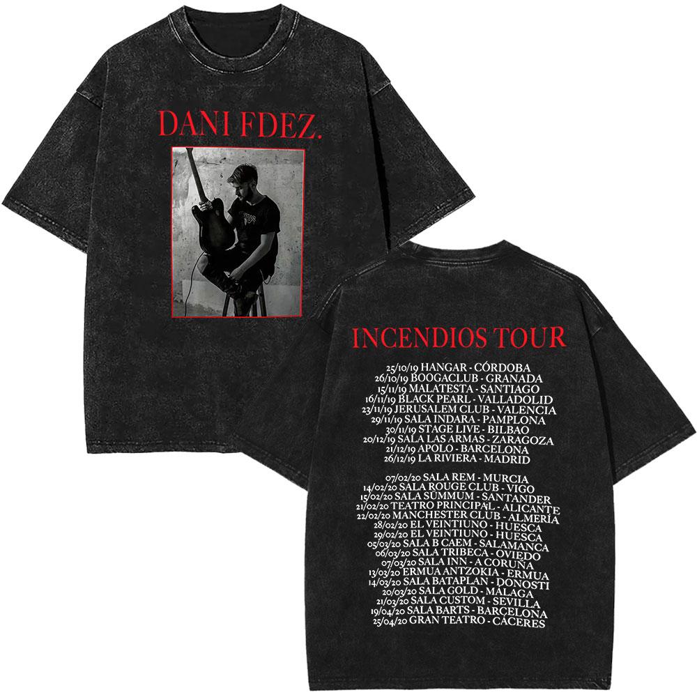 Rapper Dani Fernandez Fashion Graphics Vintage Washed Tshirt Unisex Women Highquality Tshirts Summer Casual Oversized Tshirts