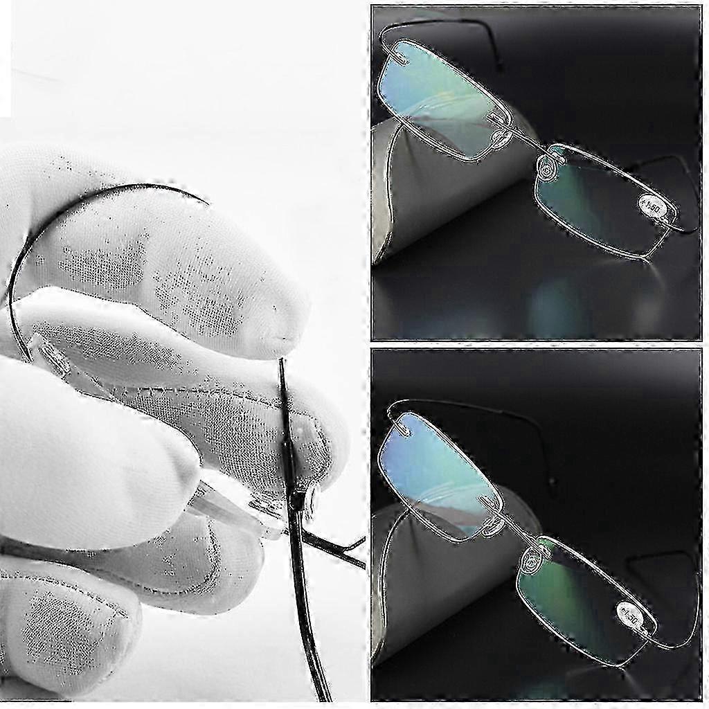 Ultra-Light Titanium Rimless Reading Glasses for Unisex Featuring Diopter Range of +1.0 to +3.5 with a Compact Design 25-26