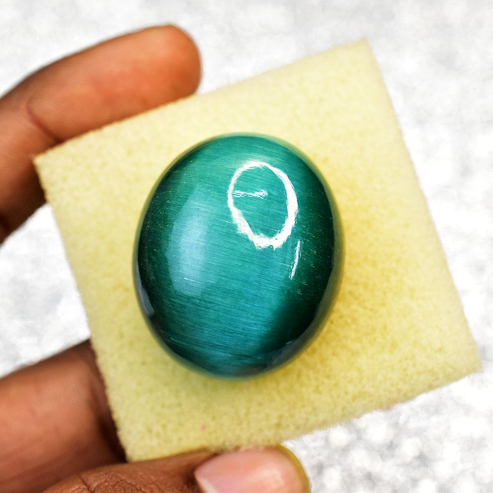 126 ct Sri Lankan Natural Green Cat'S Eye Cabochon Cut Loose Gemstone for Jewelry Making and Crafts