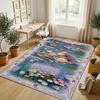Water Lilies Reflections Theme Soft Crystal Velvet Rug Custom Name & Text Print Non Slip Floor Rug for Bedroom Living Room