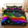 Colorful Music Note Duvet Cover Set King Queen Size Treble Clef Bedding Set Polyester Melody Music Creative Rhythmic Quilt Cover