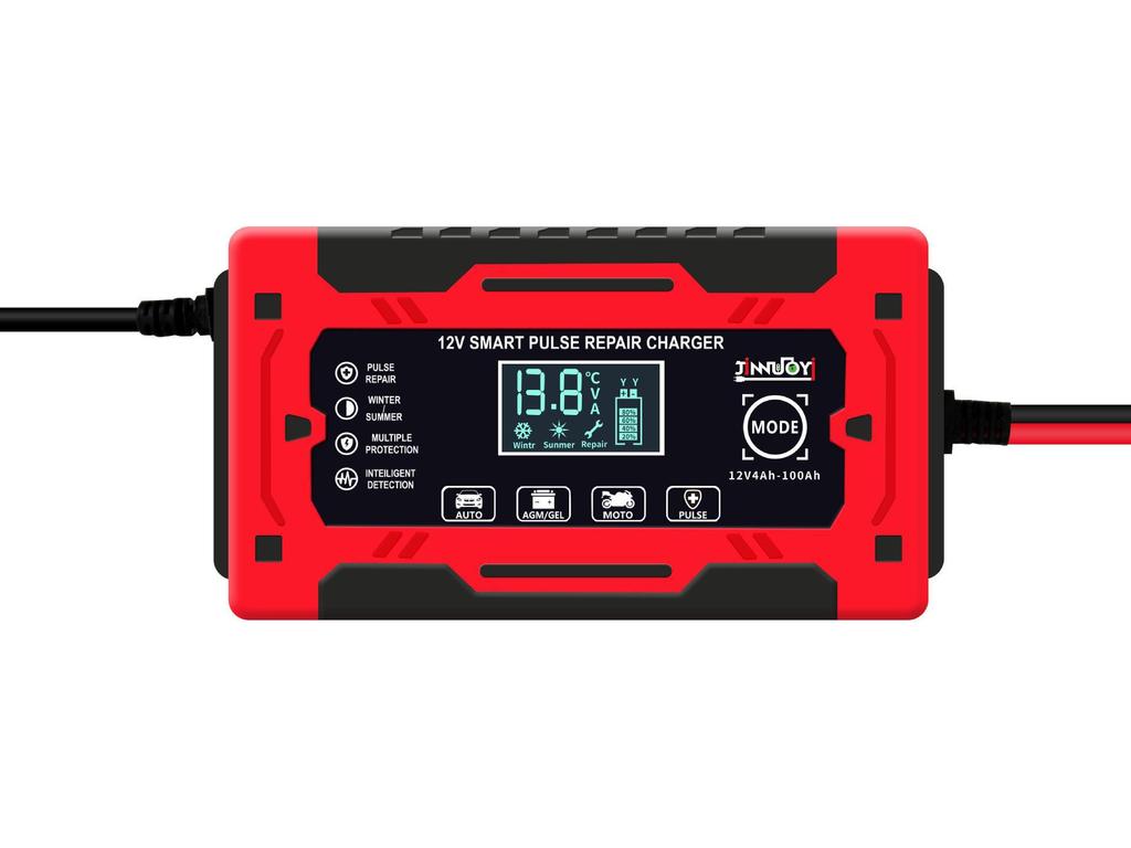 12 В интеллектуальное зарядное устройство для аккумуляторов автомобилей и мотоциклов с функцией импульсного ремонта